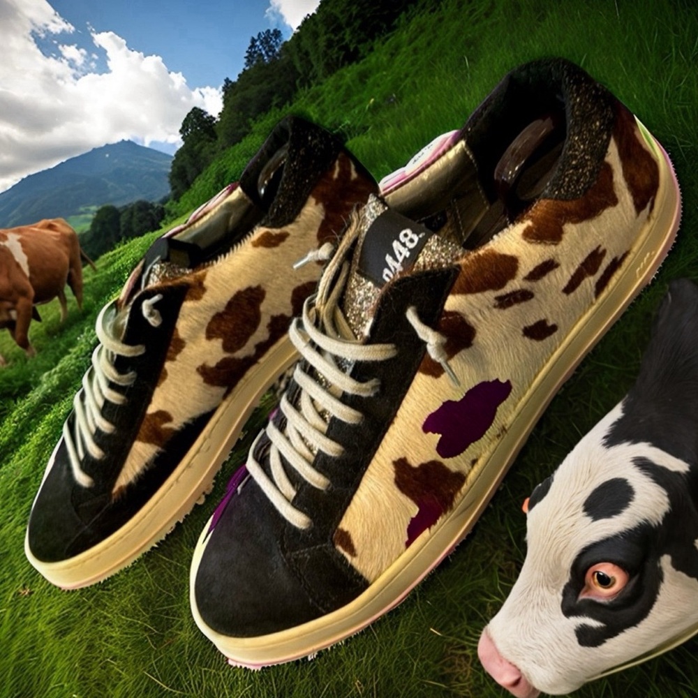 P448 low-tops - stunning cowhide leather only lightly worn great Italian sneaks
